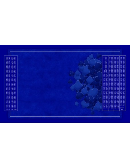 Tapis de belote motif bleu, avec double points