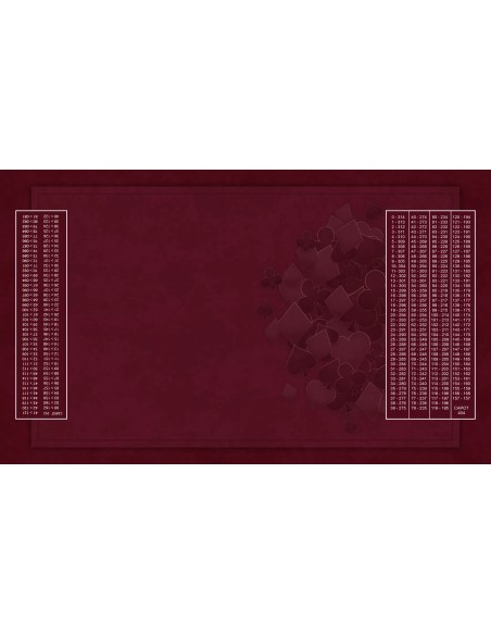 Tapis de belote motif bordeaux, avec double points