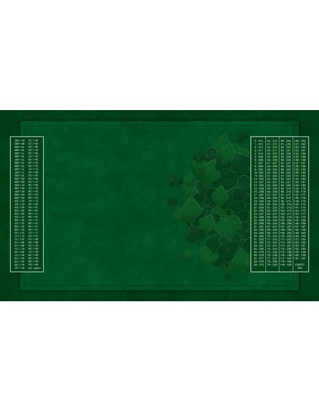 Tapis de belote motif vert, avec double points