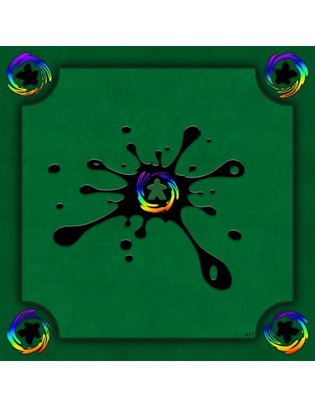 Tapis Multijeux carré meeple new splash vert Tapis Multijeux carré meeple new splash vert