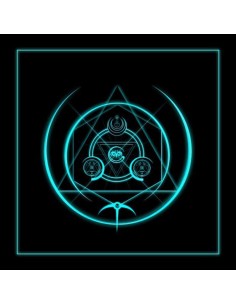 Tapis carré astro divination avec motif divination bleu clair