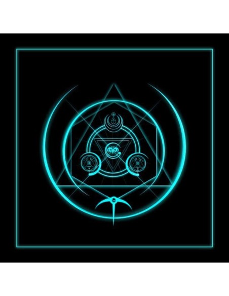 Tapis carré astro divination avec motif divination bleu clair