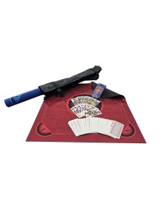 Tapis de tarot rouge avec housse de transport légère et jeu de tarot fournier