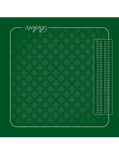 Tapis de jeu de belote trame vert avec tableau de comptage des points