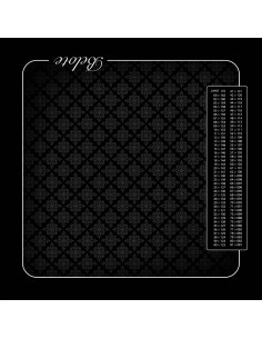 Tapis de jeu de belote trame noir avec tableau de comptage des points