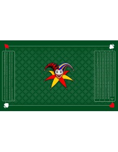 Tapis de belote joker tramé vert, avec double points