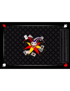Tapis de belote rectangle joker noir, avec points