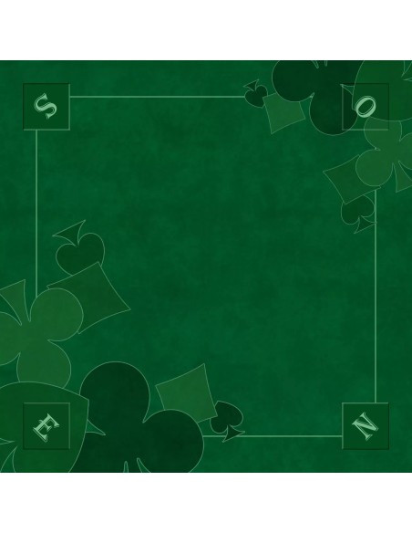 Tapis de jeu de tarot vert avec motifs de trèfles et de carreaux