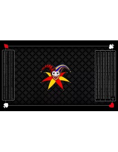 Tapis de belote joker tramé noir, avec double points