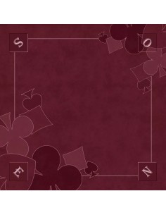 Tapis de jeu de tarot bordeaux avec motifs de trèfles et de carreaux