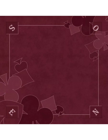 Tapis de jeu de tarot bordeaux avec motifs de trèfles et de carreaux
