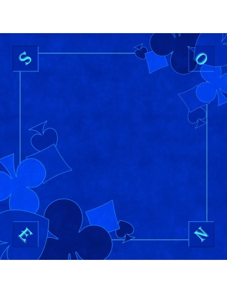 Tapis de jeu de tarot bleu avec motifs de trèfles et de carreaux