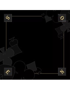 Tapis de jeu de tarot noir avec motifs de trèfles et de carreaux