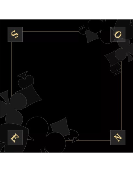 Tapis de jeu de tarot noir avec motifs de trèfles et de carreaux