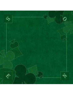 Tapis de jeu de tarot vert avec motifs de trèfles et de carreaux