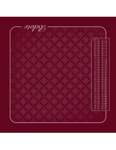 Tapis de jeu de belote trame bordeaux avec tableau de comptage des points