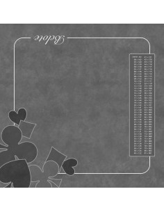 Tapis de jeu de belote gris avec motifs gris et tableau de comptage des points