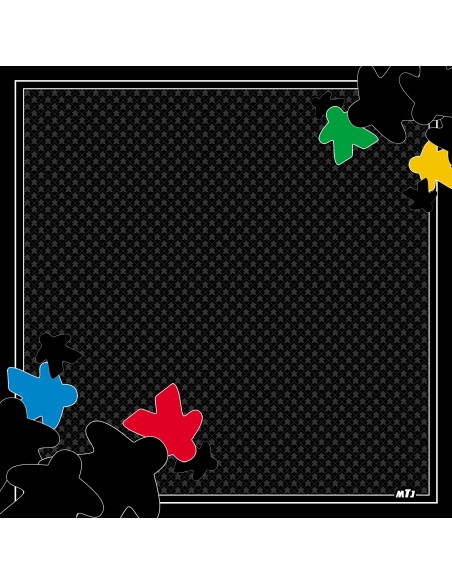 Tapis Multijeux carré meeple oc noir