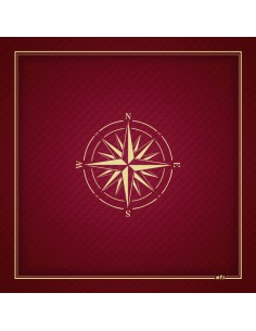 Tapis de jeu de bridge MTJ bleu avec motif roses des vents 2