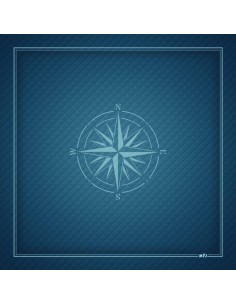 Tapis de jeu de bridge MTJ bleu avec motif roses des vents