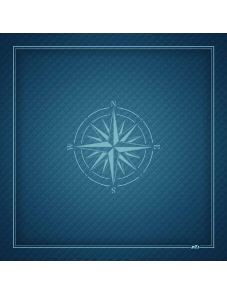Tapis de jeu de bridge MTJ bleu avec motif roses des vents