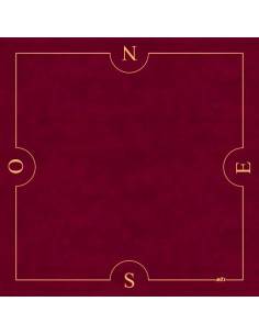 Tapis de jeu de bridge bordeaux et or