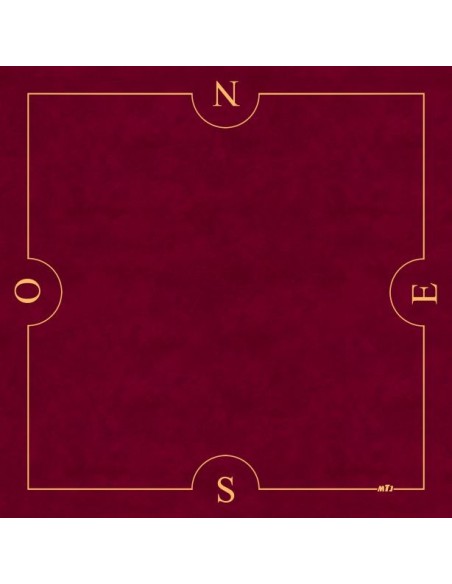Tapis de jeu de bridge bordeaux et or Tapis de jeu de bridge bordeaux et or