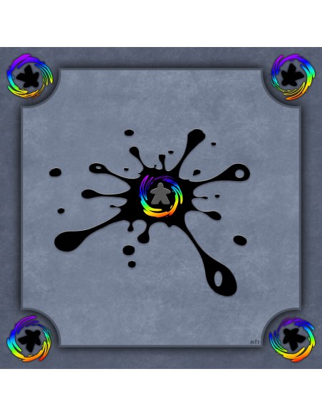 Tapis Multijeux carré meeple new splash gris