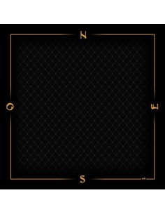 Tapis de jeu de bridge tramé noir et or