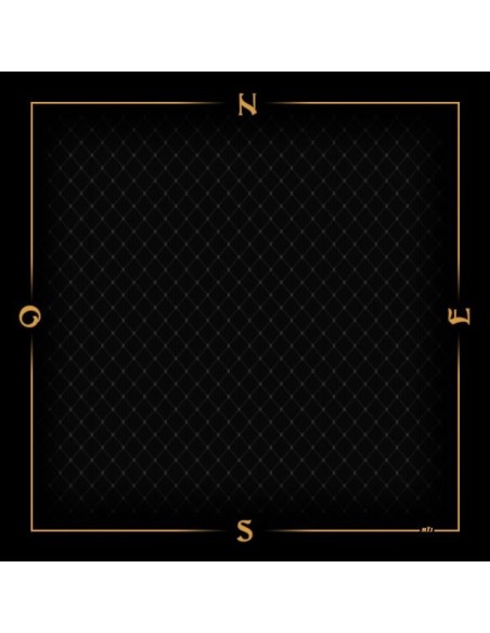 Tapis de jeu de bridge tramé noir et or