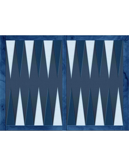 Tapis Backgammon Bleu 65x48cm en 2mm d'épaisseur