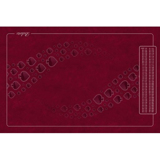 Tapis de belote forest bordeaux, avec points