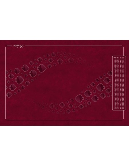Tapis de belote forest bordeaux, avec points
