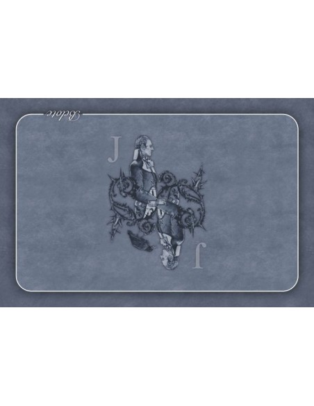 Tapis de belote rectangle valet gris