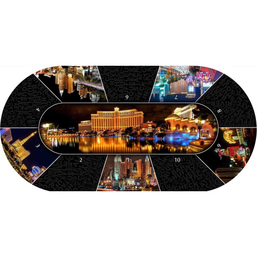 Tapis personnalisé ovale 215x105cm en 3mm d'épaisseur avec bords à glisser sous accoudoir