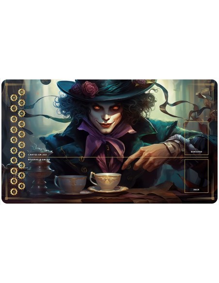 Tapis Playmats inspirés par l'univers Lorcana le chapelier fou