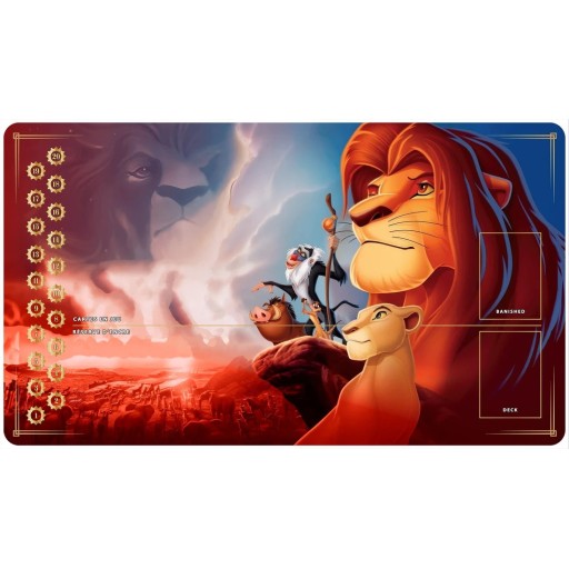 Tapis Playmats inspirés par l'univers Lorcana le roi lion