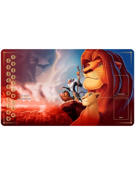 Tapis Playmats inspirés par l'univers Lorcana le roi lion