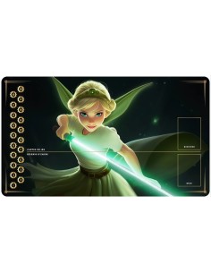 Tapis Playmats inspirés par l'univers Lorcana la fée clochette avec épée