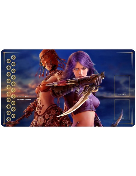 Tapis Playmats inspirés par l'univers Lorcana guerrières