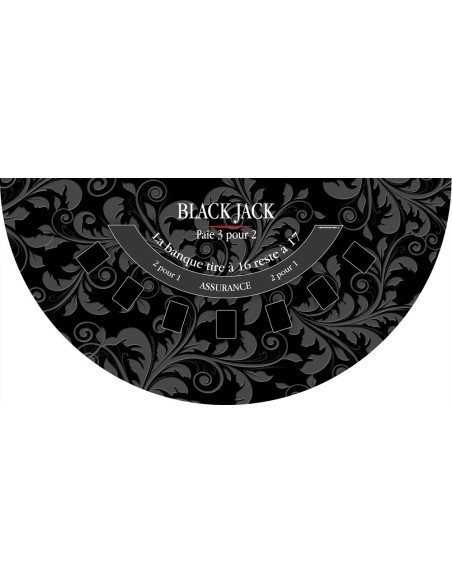 Tapis de casino black jack noir