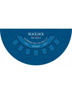 Tapis de casino black jack bleu foncé