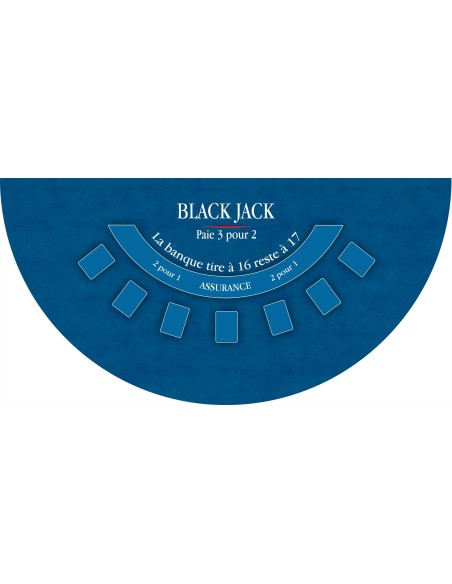 Tapis de casino black jack bleu foncé