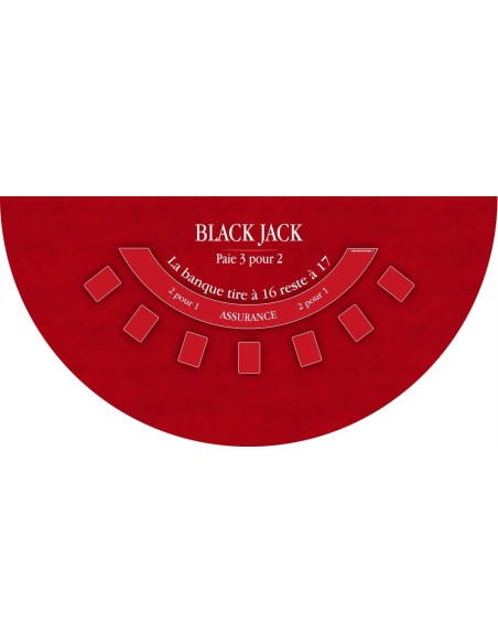 Tapis de casino black jack rouge