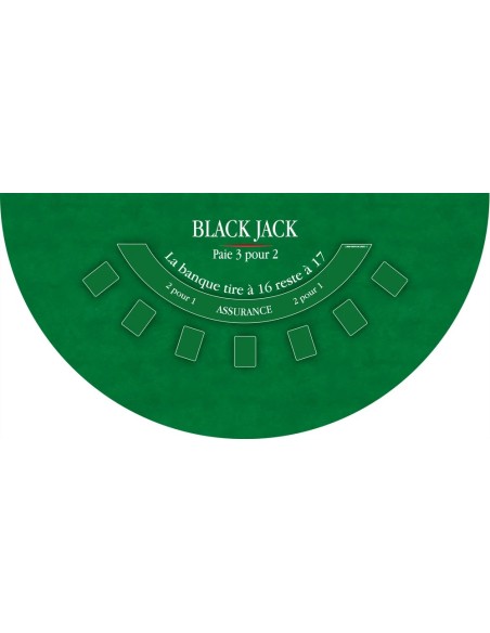 Tapis de casino black jack vert