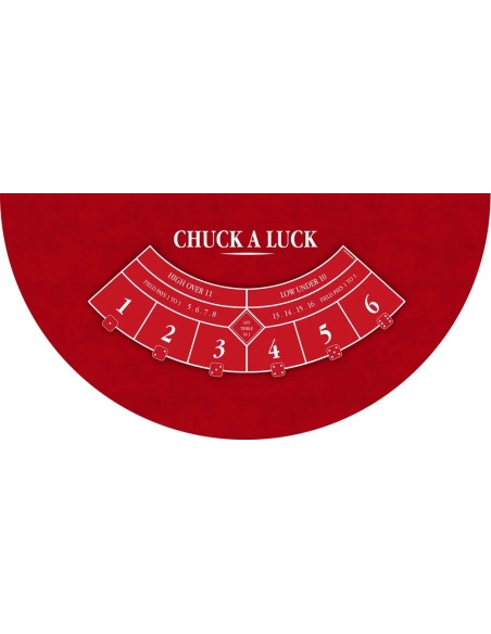 Tapis de casino chuck a luck rouge