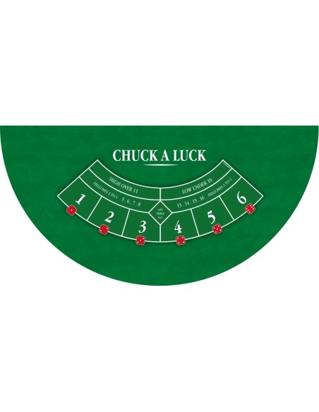 Tapis de casino chuck a luck vert