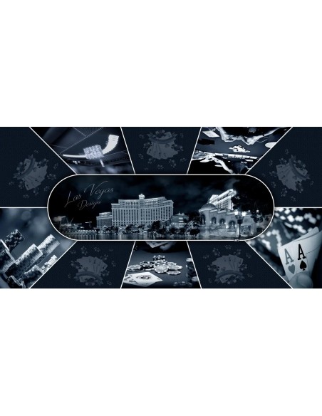 Tapis de poker rectangulaire "Las Vegas Design" 8 joueurs