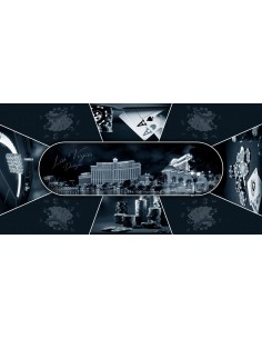 Tapis de poker rectangulaire "Las Vegas Design" 10 joueurs