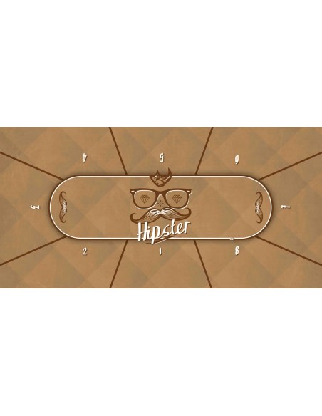 Tapis de poker rectangulaire "Hispter" 10 joueurs